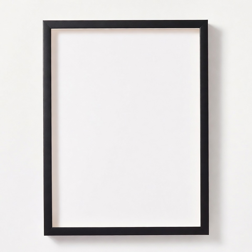 Black frame on white wall Black frame on white wall