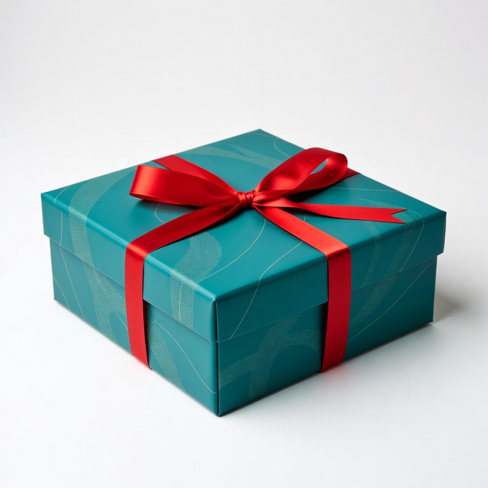 Gift box wrapped with red ribbon Gift box wrapped with red ribbon