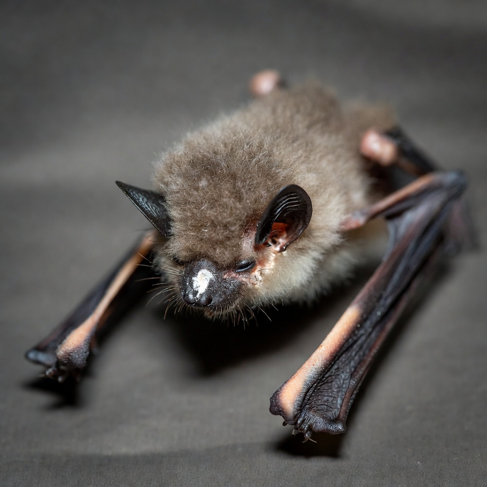 Bat resting on a surface Bat resting on a surface