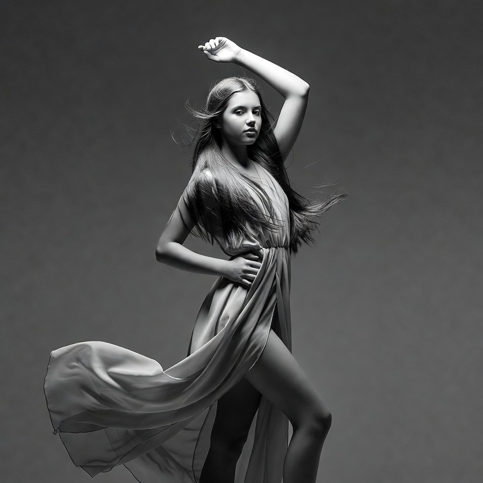 Model posing in studio light Model posing in studio light