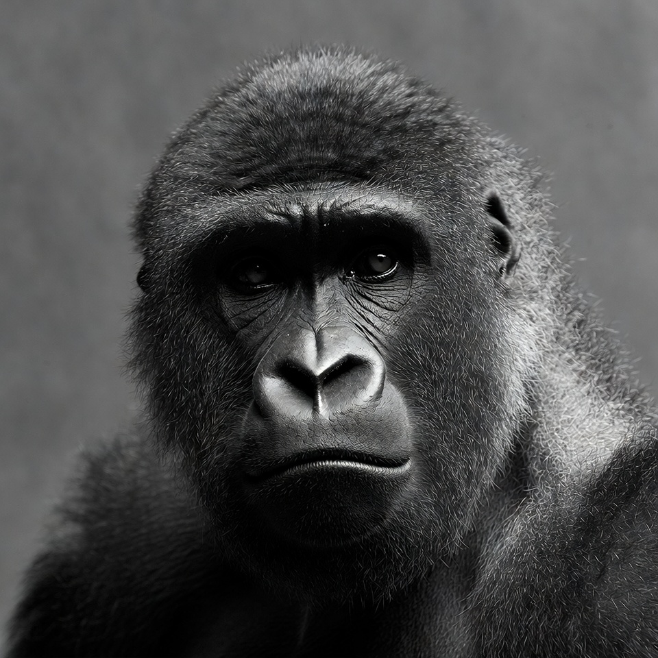 Close-up of a gorilla's face Close-up of a gorilla's face