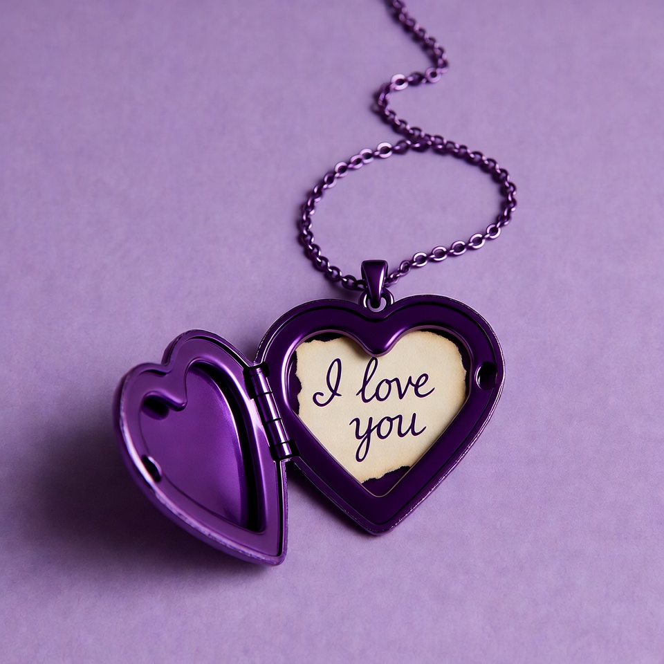 Heart locket with love message Heart locket with love message