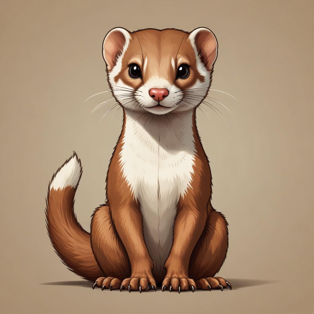 Cute furry animal is sitting upright Cute furry animal is sitting upright