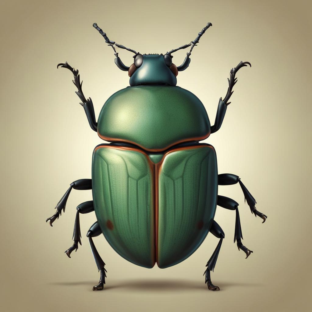 Green beetle on plain background Green beetle on plain background