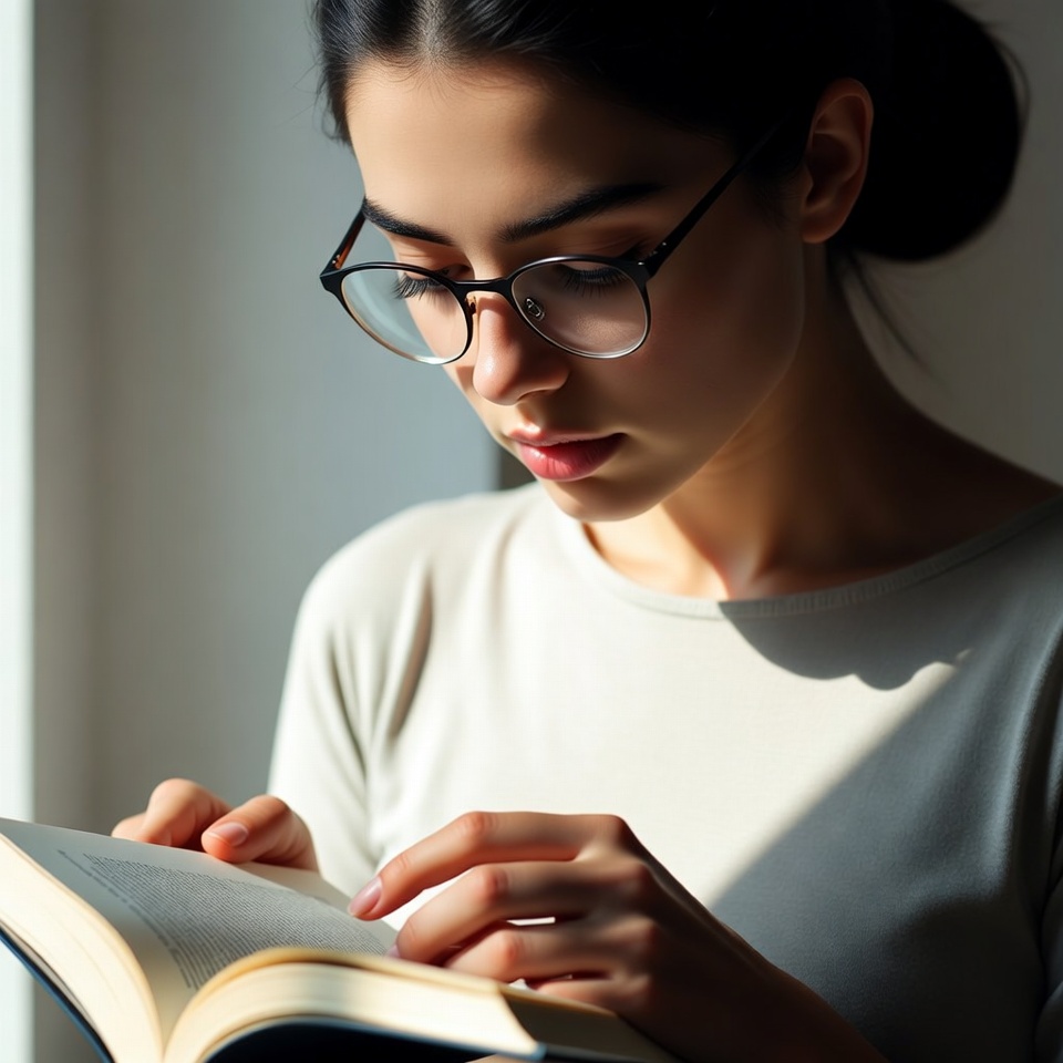 Young woman reading a book indoors Young woman reading a book indoors