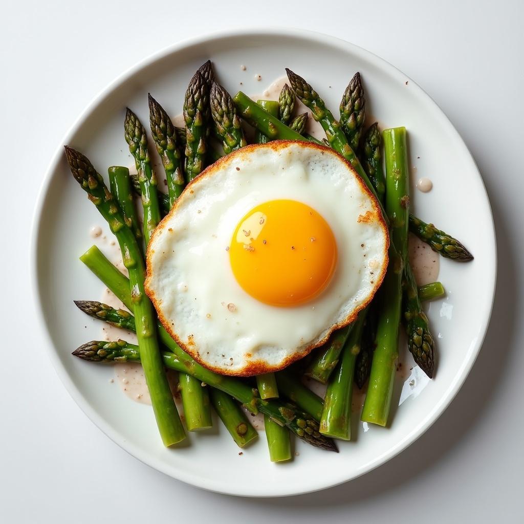 Breakfast with egg and asparagus Breakfast with egg and asparagus