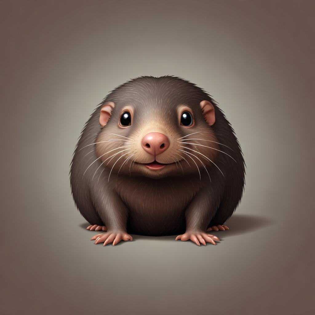 Cute cartoon animal sits on the ground Cute cartoon animal sits on the ground