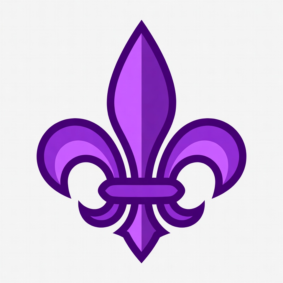 Fleur de lis symbol in purple color Fleur de lis symbol in purple color