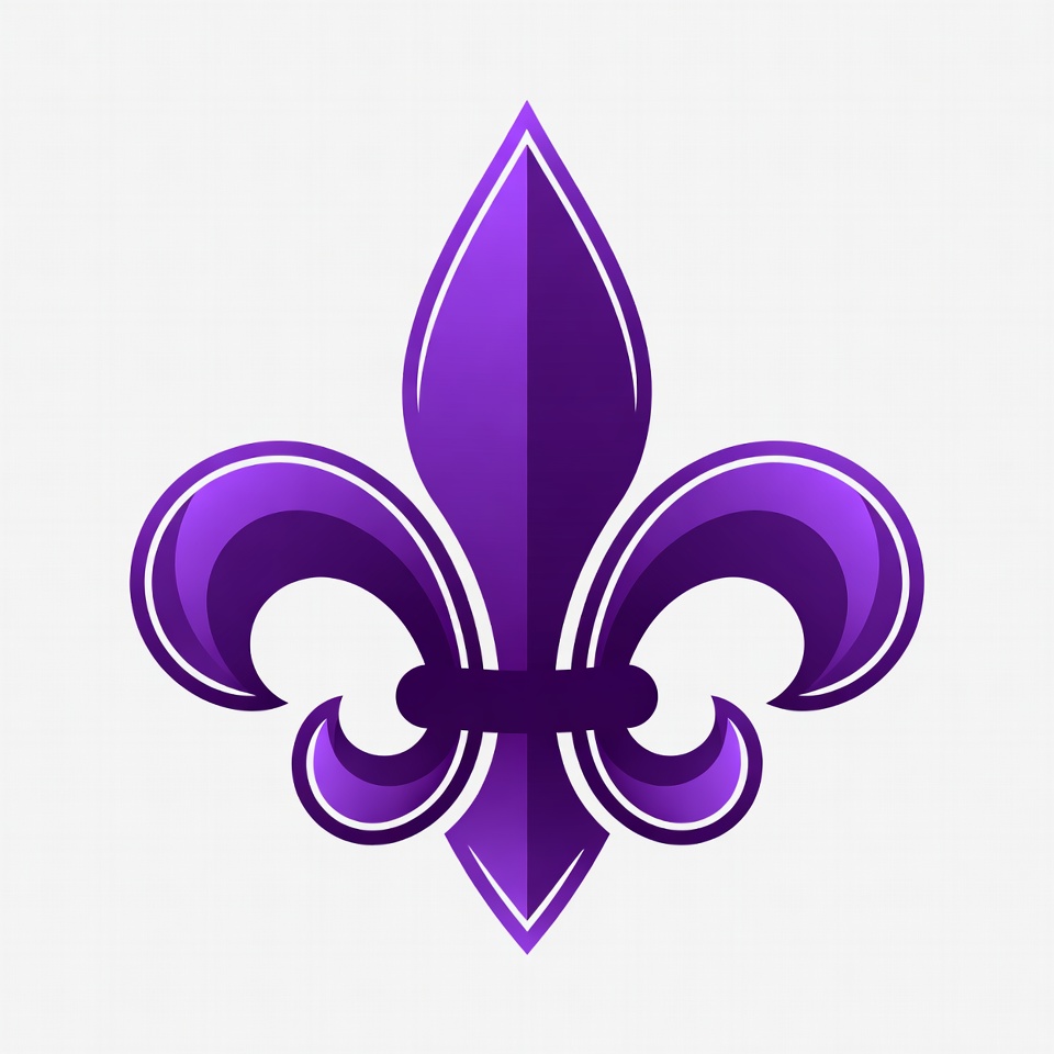 Purple fleur de lis symbol design Purple fleur de lis symbol design