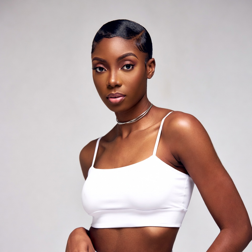 Portrait of a woman with short hair Portrait of a woman with short hair