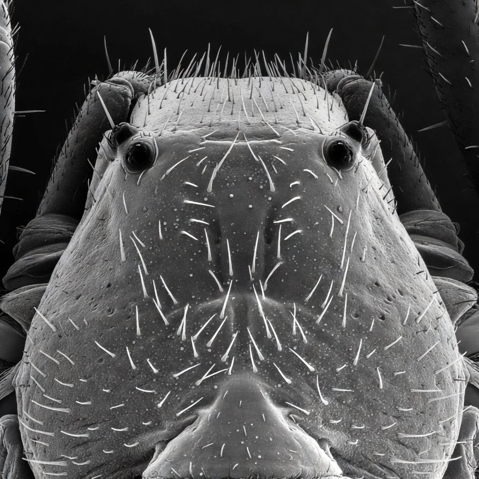 Close view of an insect's face Close view of an insect's face