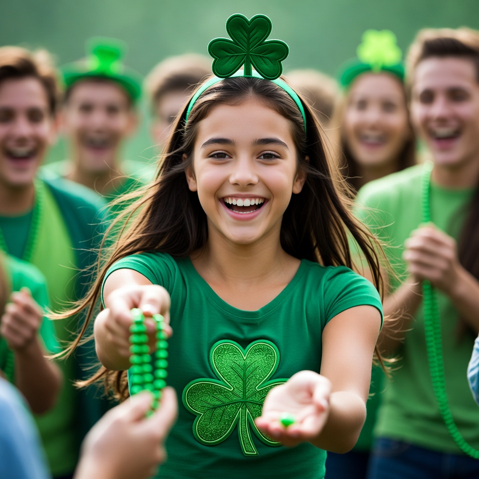 Children celebrate st. patrick’s day outdoors Children celebrate st. patrick’s day outdoors