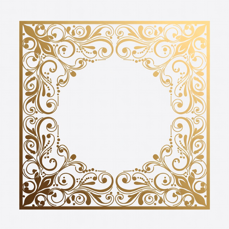 Decorative gold floral frame design Decorative gold floral frame design