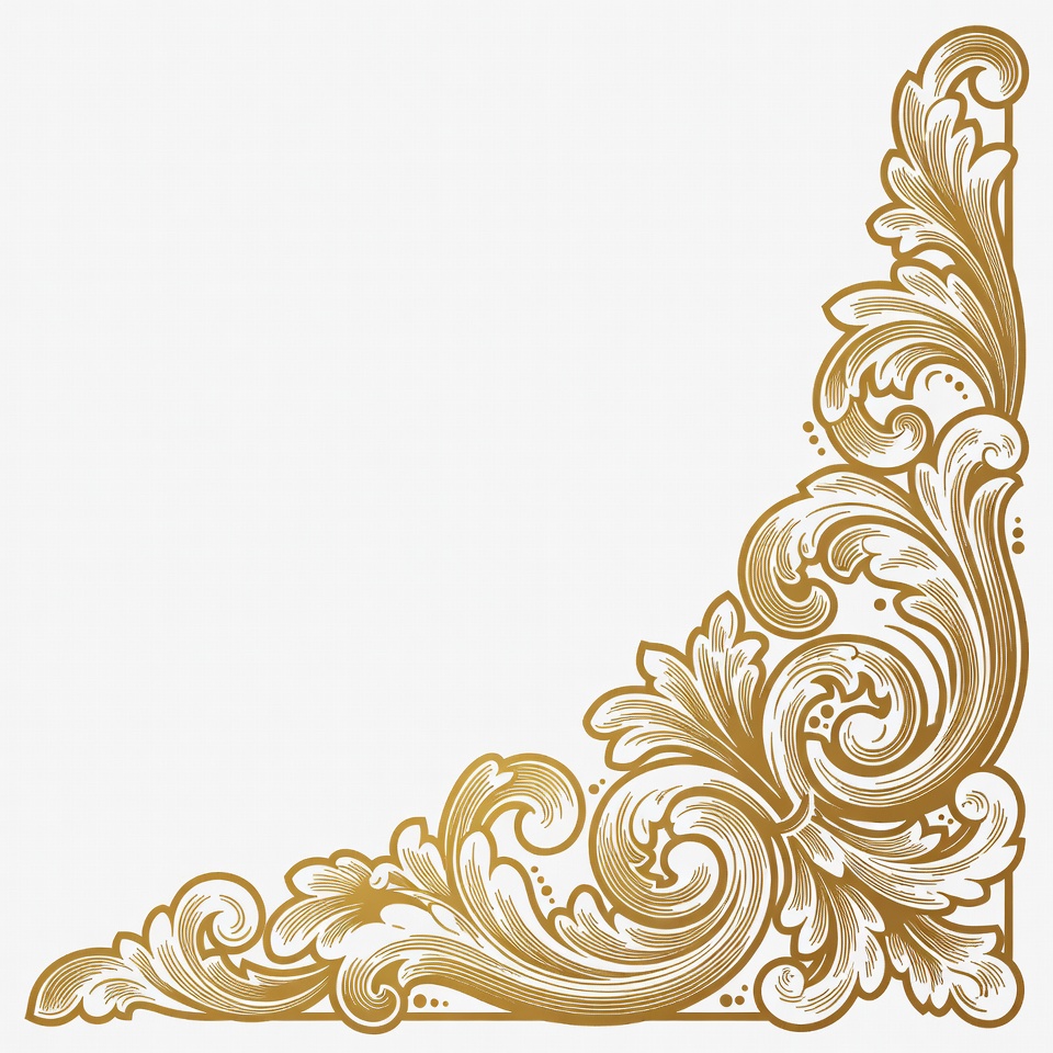 Ornate corner design with swirls Ornate corner design with swirls