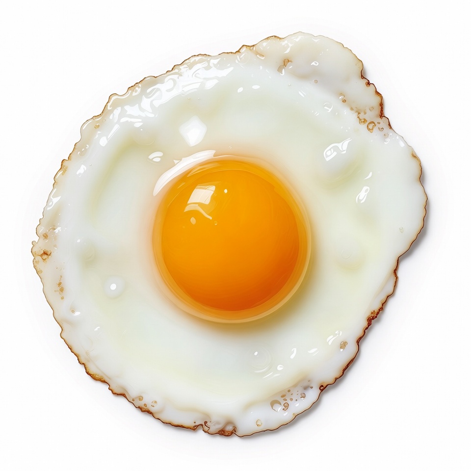 Fried egg on a white background Fried egg on a white background