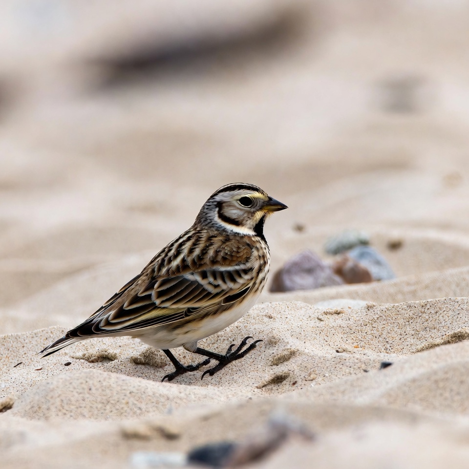 Bird walks on sandy beach Bird walks on sandy beach