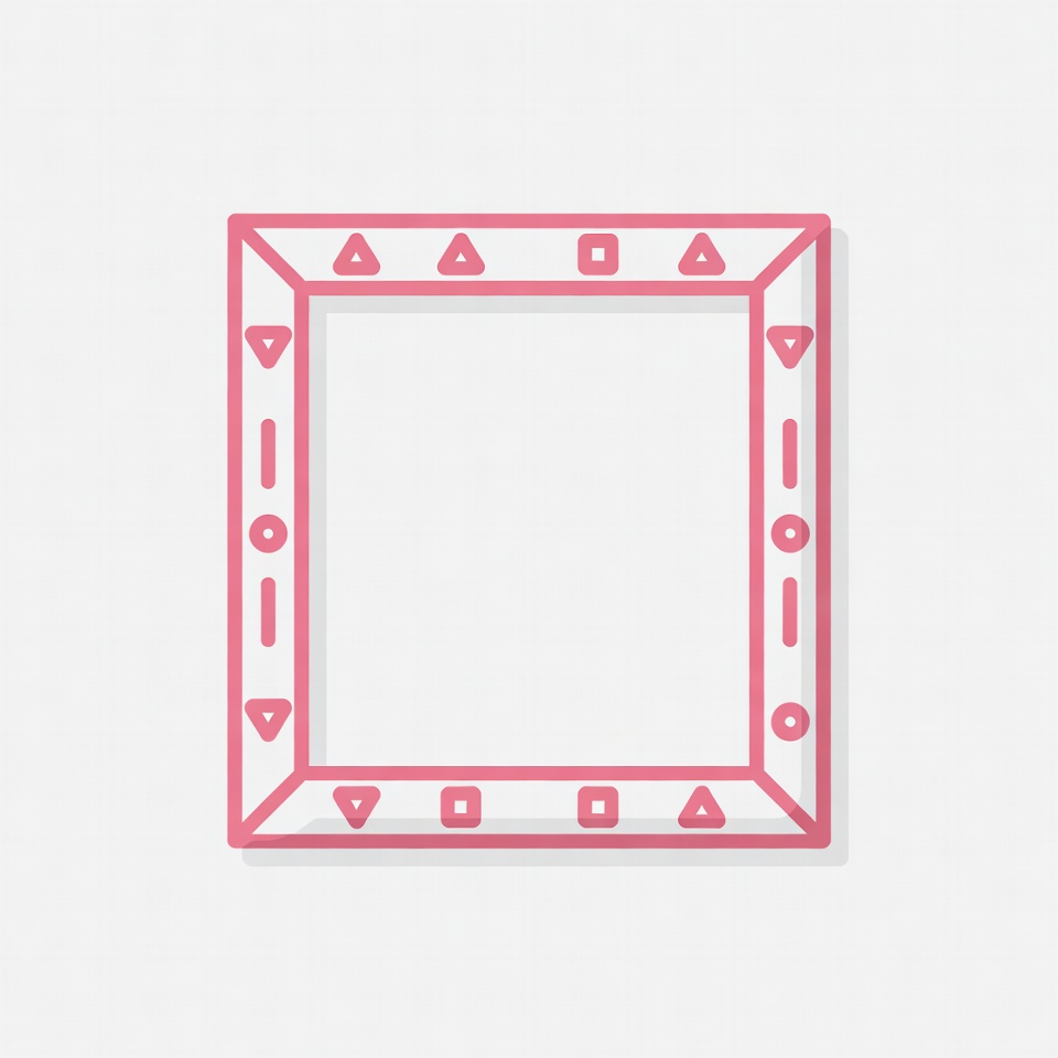 Simple pink frame with geometric design Simple pink frame with geometric design