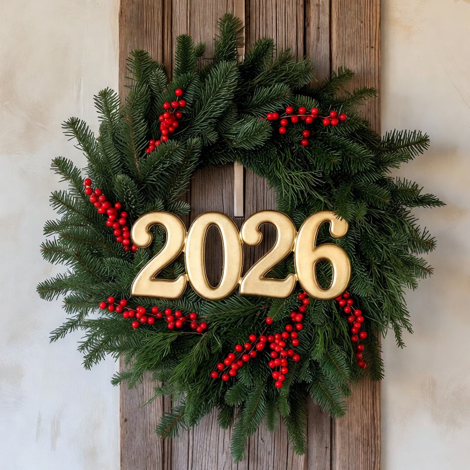 Wreath decoration for new year 2026 Wreath decoration for new year 2026