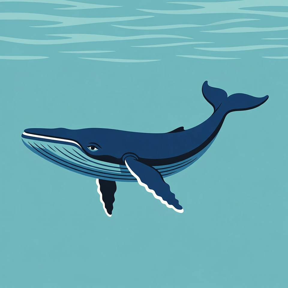 Humpback whale swimming in ocean Humpback whale swimming in ocean