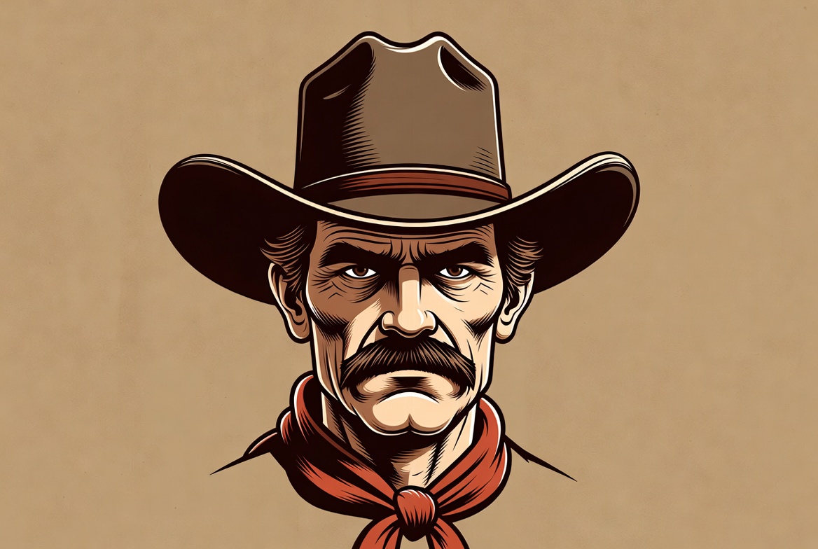 Cowboy with a hat and bandana Cowboy with a hat and bandana