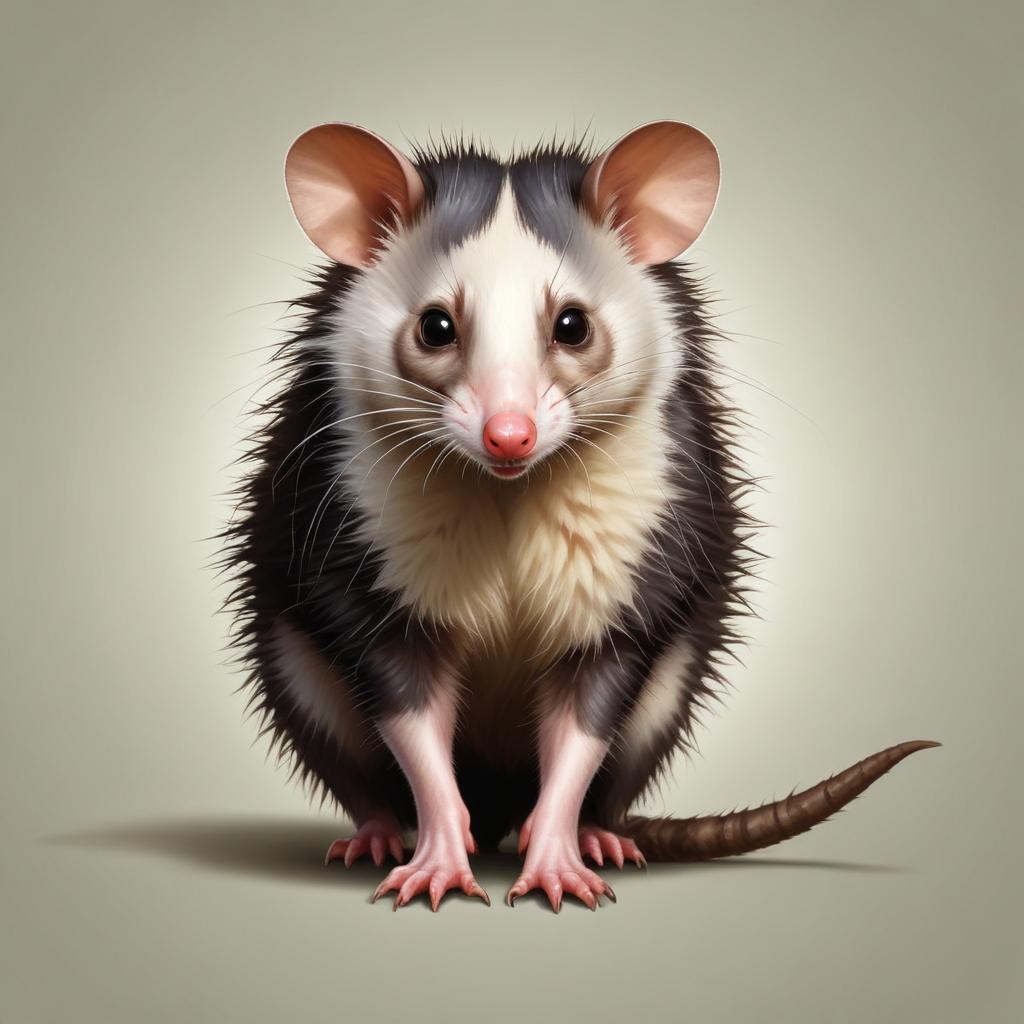 Opossum sitting on a plain background Opossum sitting on a plain background