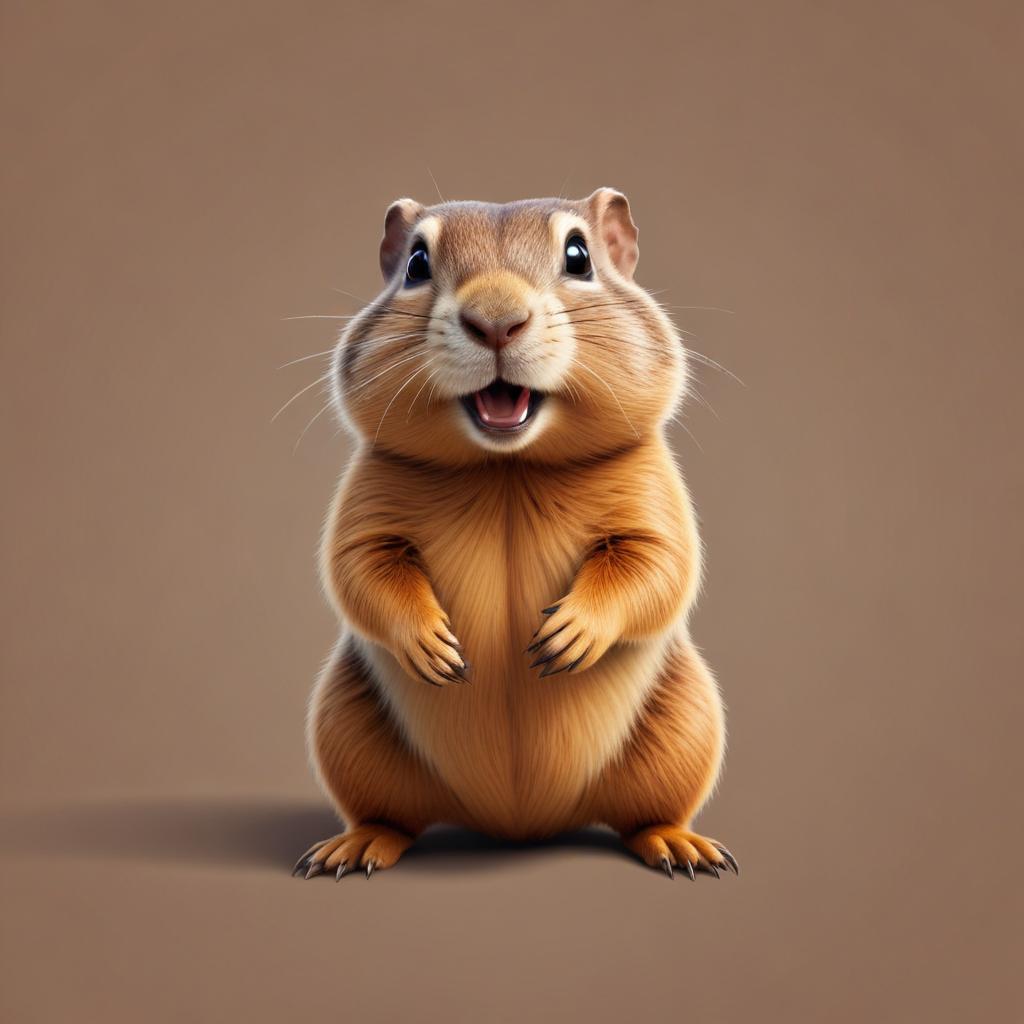 Cute rodent standing and smiling Cute rodent standing and smiling
