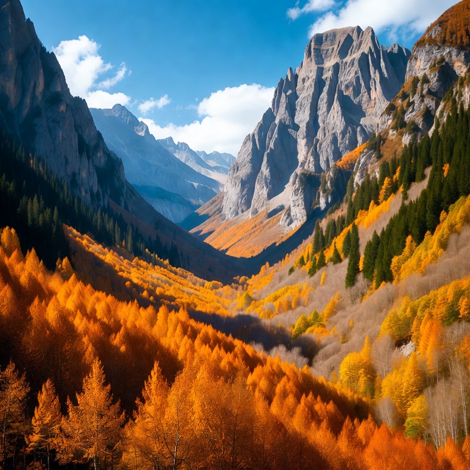 Autumn colors in mountain valley Autumn colors in mountain valley