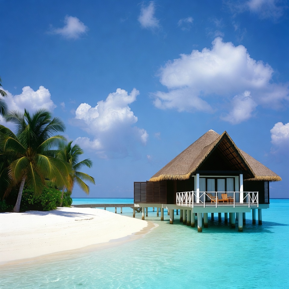 Beach bungalow on clear water Beach bungalow on clear water