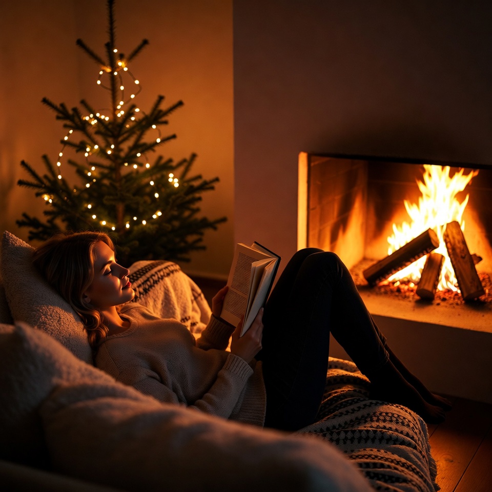 Cozy evening by the fire Cozy evening by the fire
