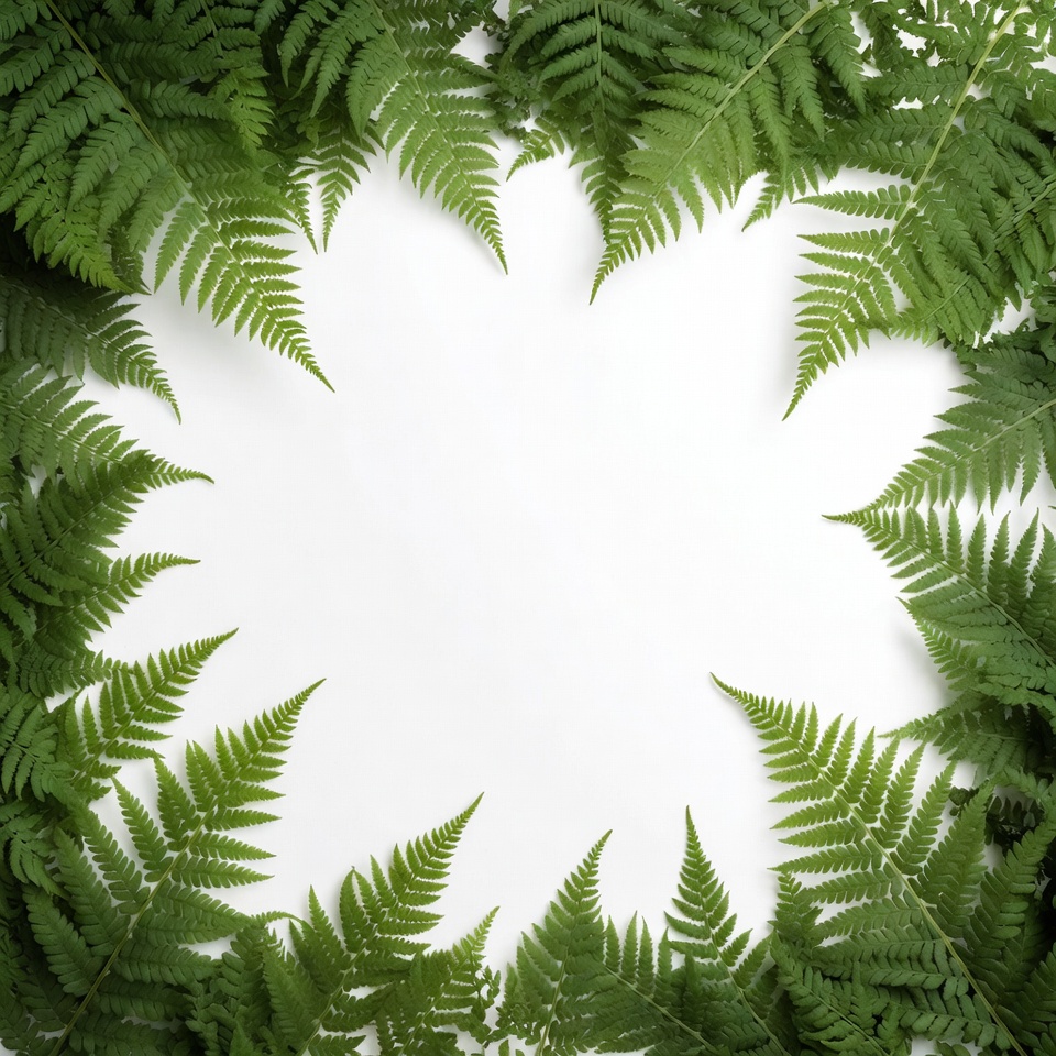 Green ferns forming a natural frame Green ferns forming a natural frame