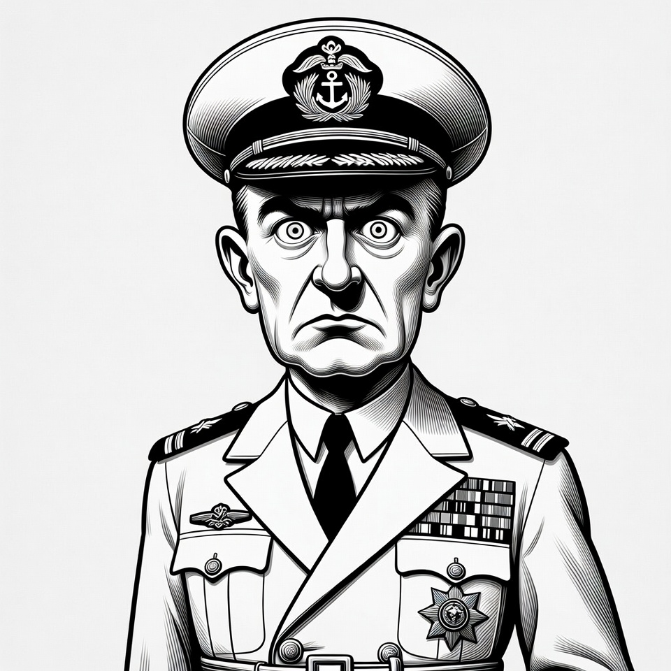 Naval officer portrait in black and white Naval officer portrait in black and white