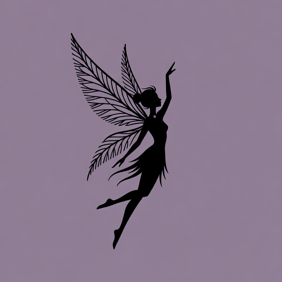 Fairy flying in a lavender background Fairy flying in a lavender background