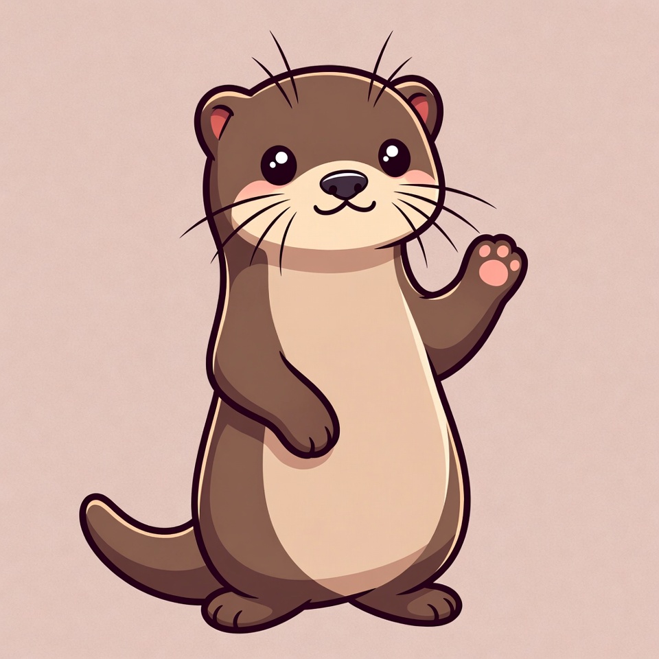 Cute otter waving hello Cute otter waving hello
