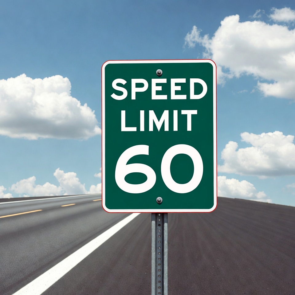 Speed limit sign on highway Speed limit sign on highway