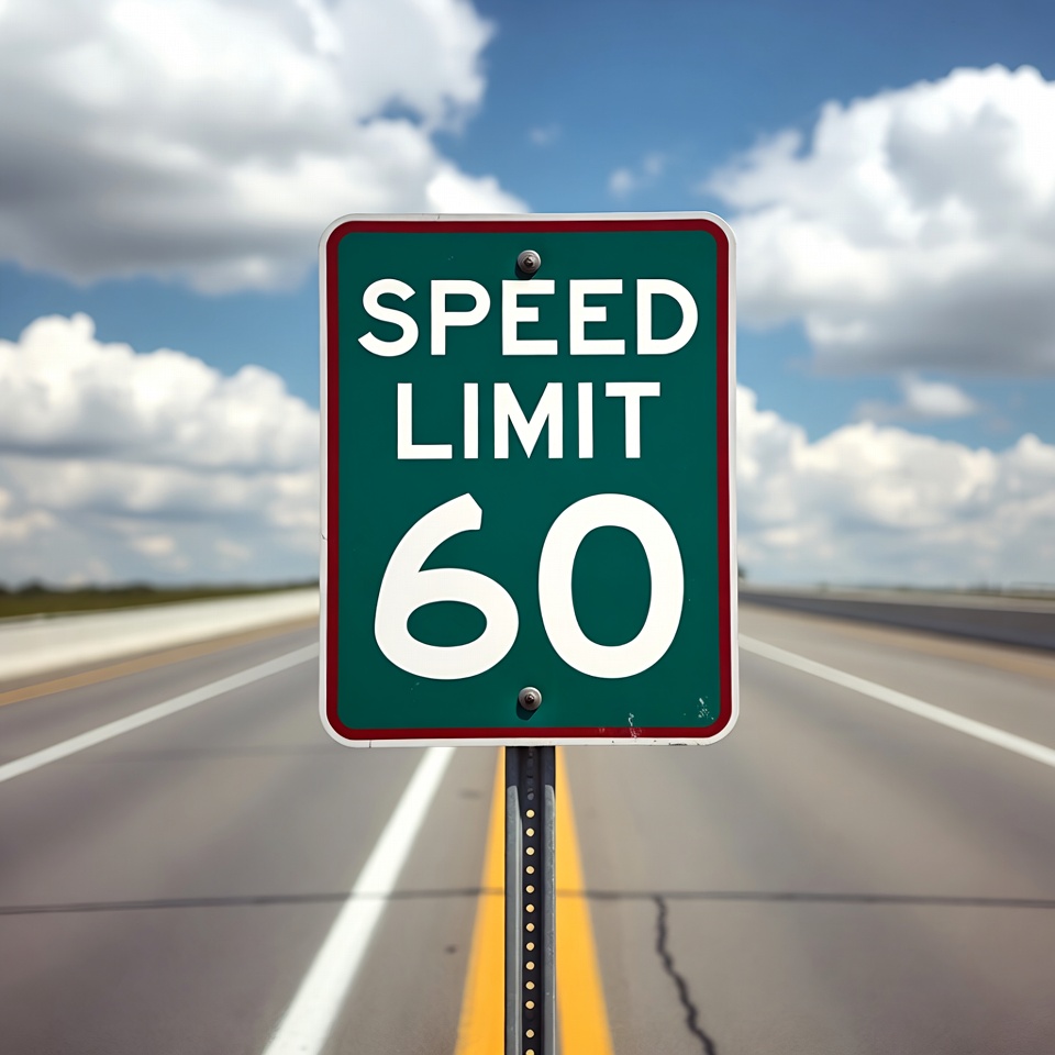 Speed limit sign on highway Speed limit sign on highway