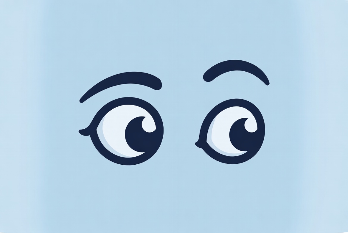 Cute cartoon eyes on blue background Cute cartoon eyes on blue background