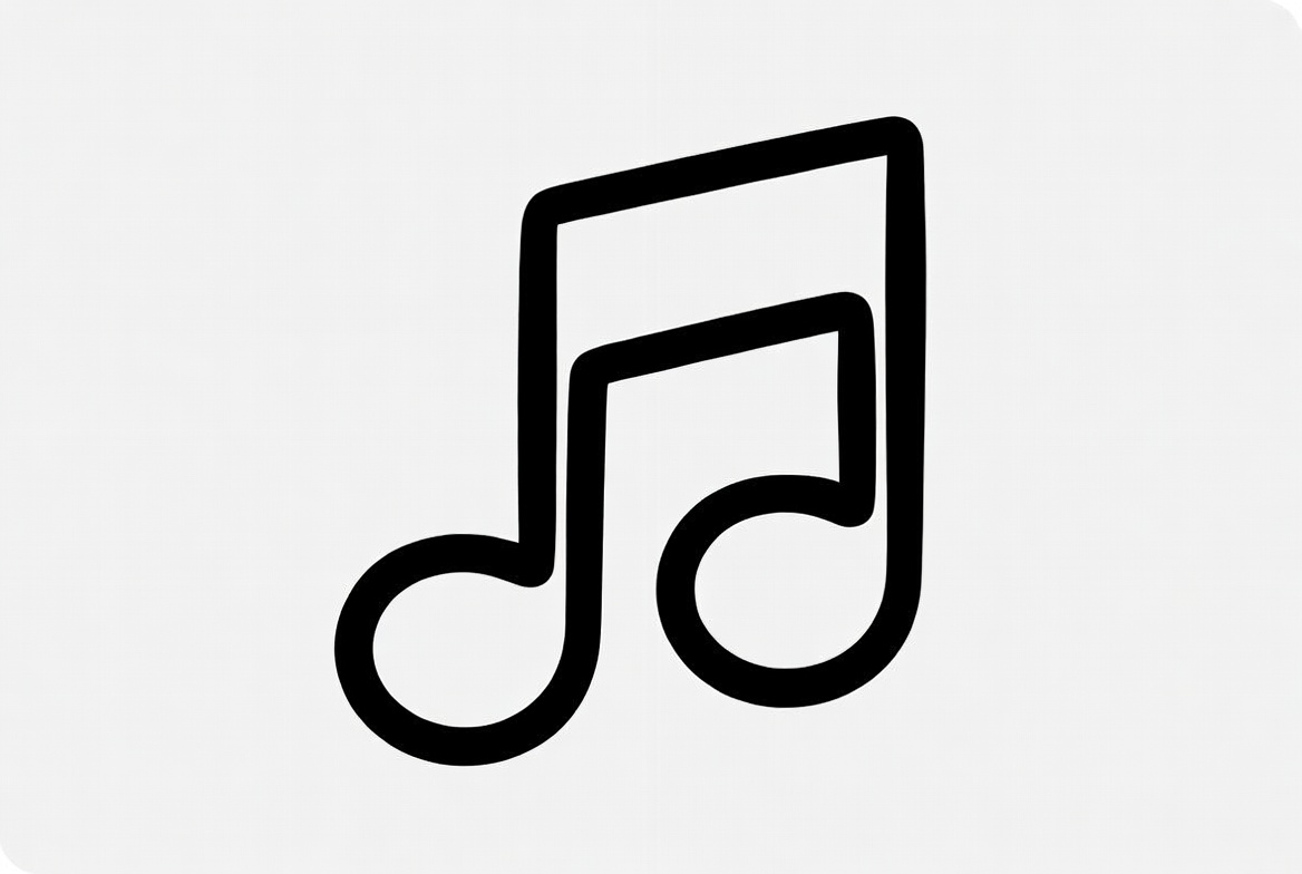 Music note symbol design in black outline Music note symbol design in black outline