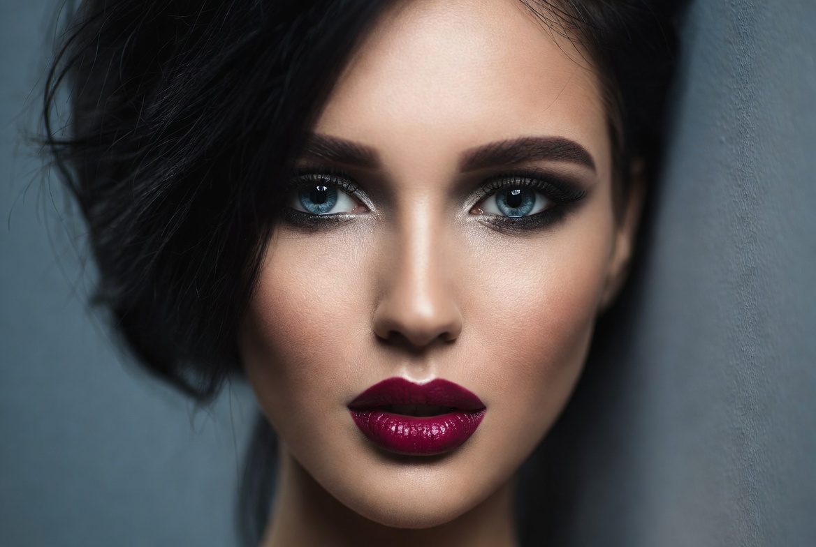 Close up of model with bold makeup Close up of model with bold makeup