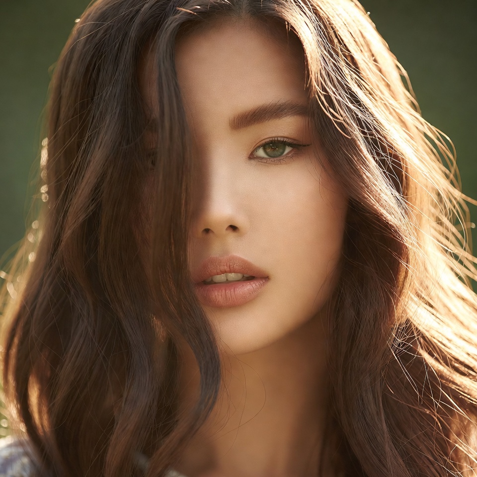 Portrait of a woman with long hair Portrait of a woman with long hair