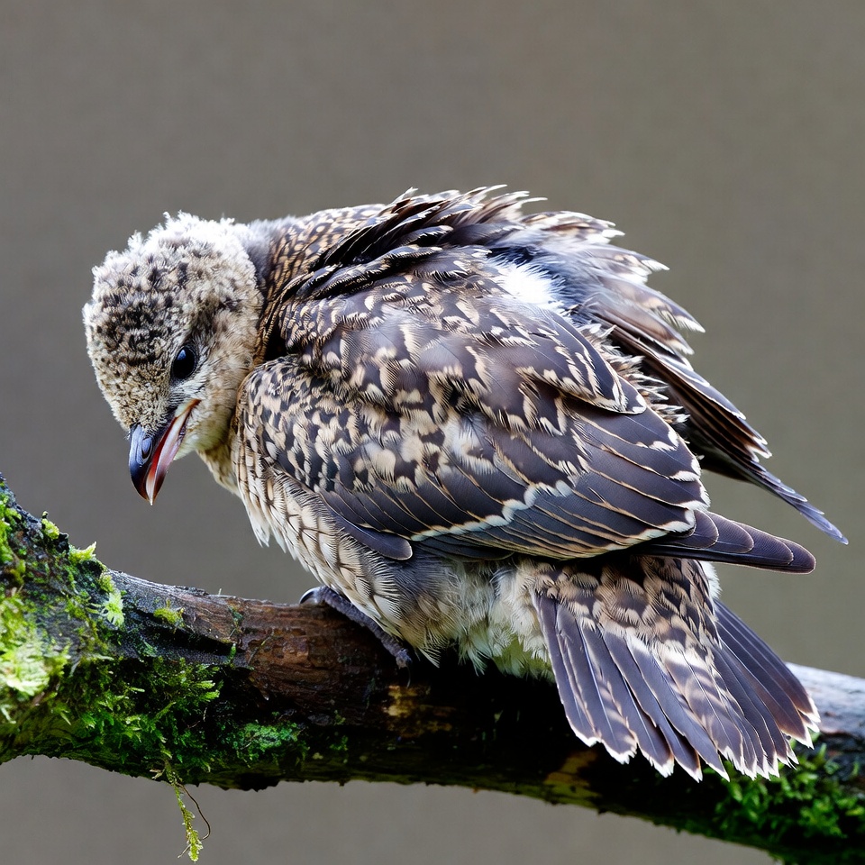 Bird resting on a branch in the forest Bird resting on a branch in the forest