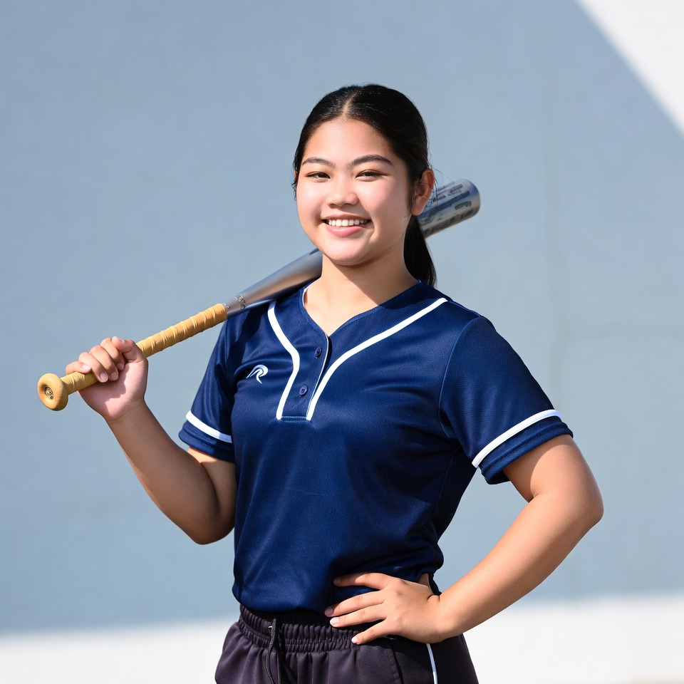 Young athlete poses with bat Young athlete poses with bat