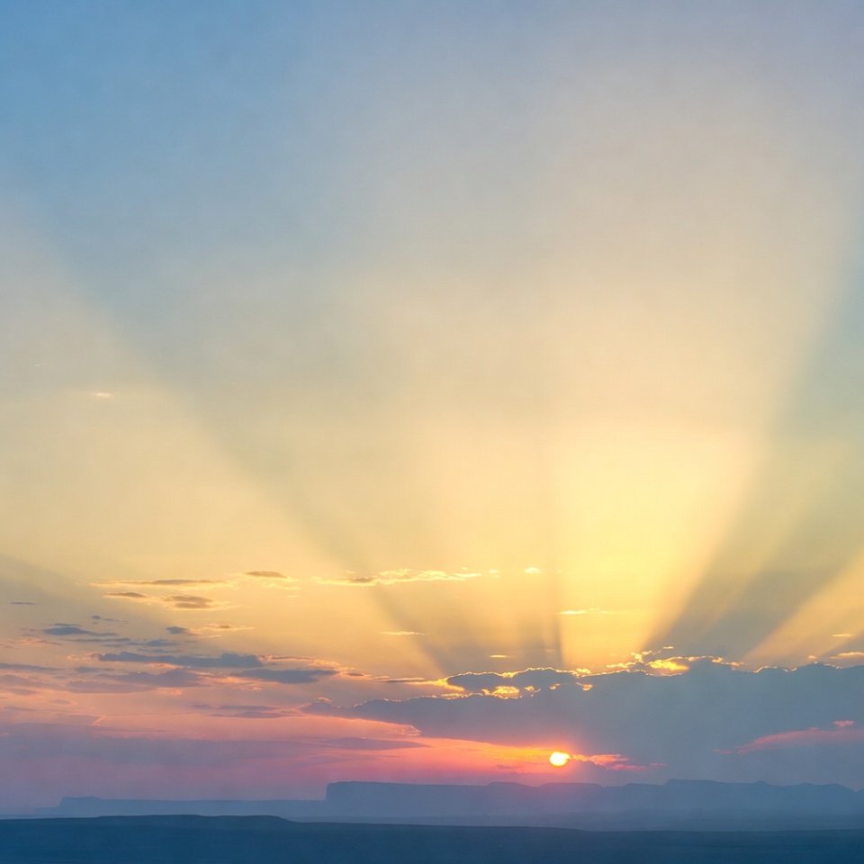 Sunset over the mountains with rays Sunset over the mountains with rays