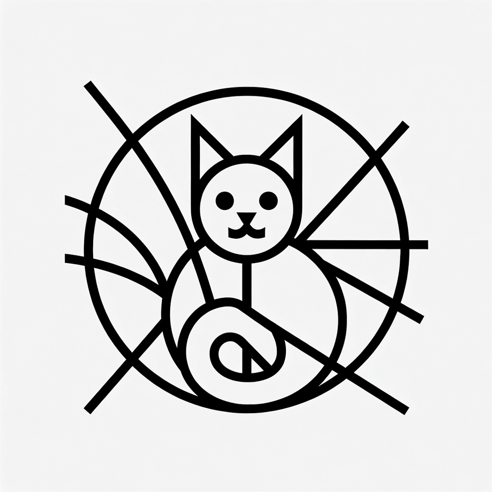 Cat in simple line art design Cat in simple line art design