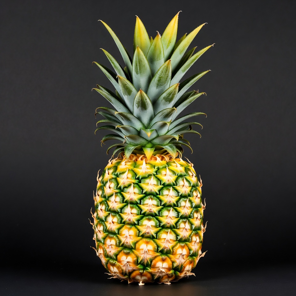 Pineapple still life on black Pineapple still life on black