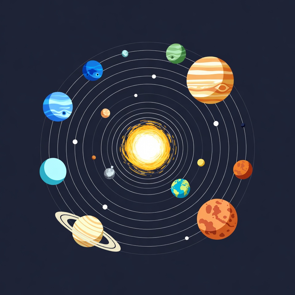 Solar system with planets and sun Solar system with planets and sun
