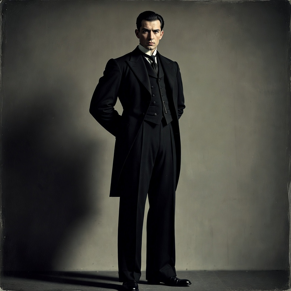 Man in formal wear stands still Man in formal wear stands still