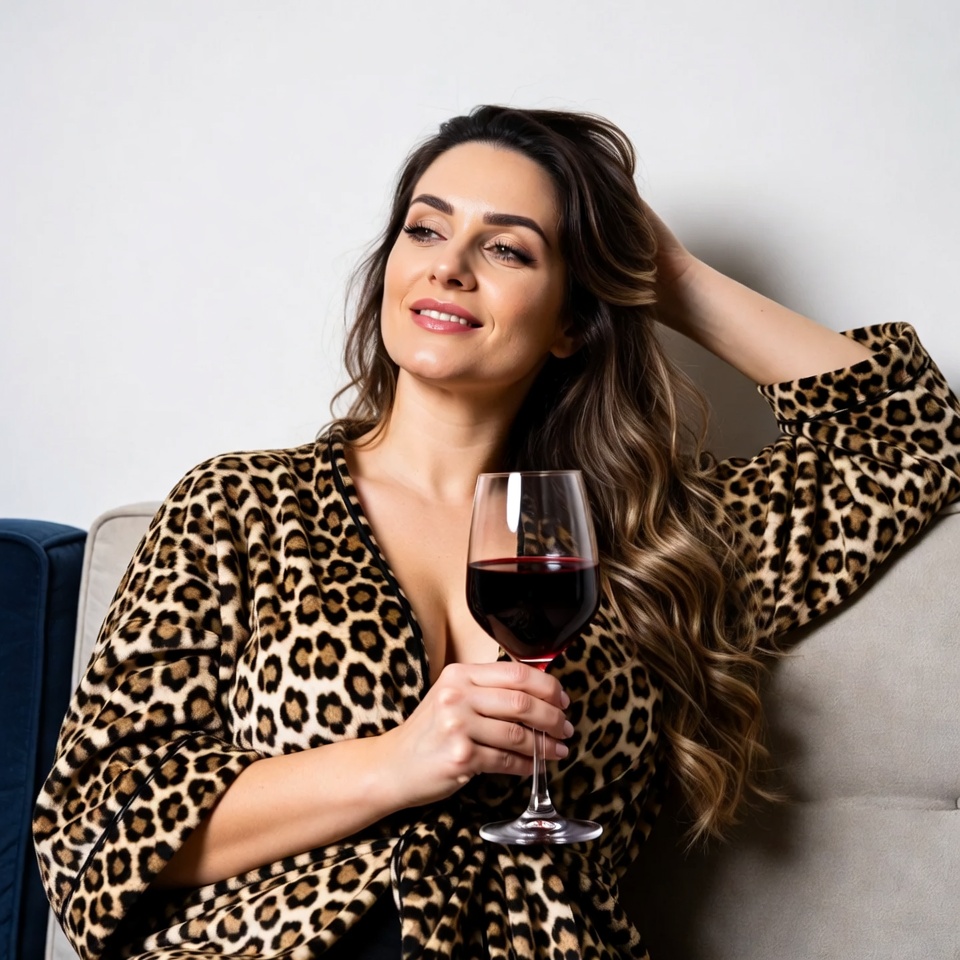 Woman enjoying wine on sofa Woman enjoying wine on sofa