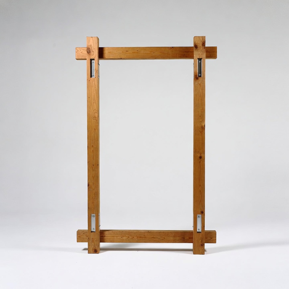 Wooden frame standing in studio Wooden frame standing in studio