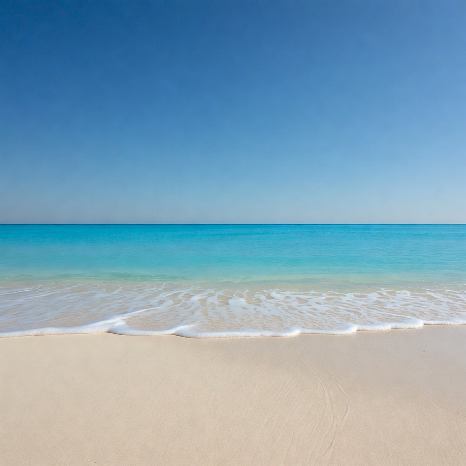 Clear water meets sandy beach Clear water meets sandy beach