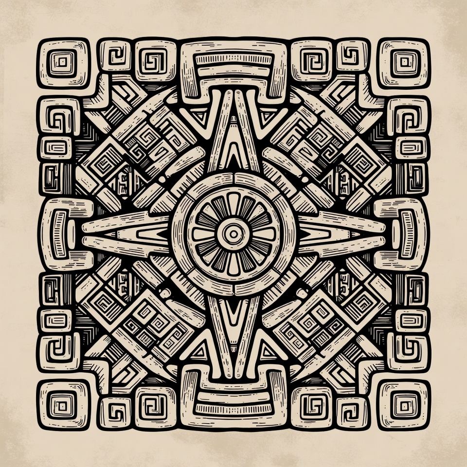 Mayan inspired geometric artwork design Mayan inspired geometric artwork design